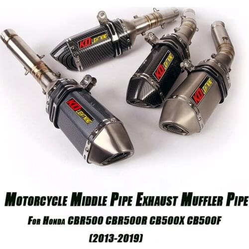 Motorcycle Middle Pipe Connect Exhaust Muffler Tubes Silencer Set System for Honda CB500F CBR500 CBR500R CB500X 2013-2019