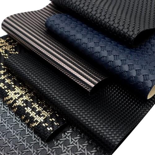 Black Red Series Faux Leather Sheets Set Solid Color Chunky Glitter Lychee Leopard Plaid Printed Synthetic Leather Fabric Crafts