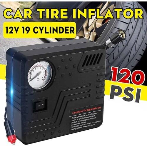Portable Car Tire Inflator DC 12V 120PSI Auto Inflatable Pump Compressor With 2.8m Power Cable Tire Air Pump For Motorcycle Bike