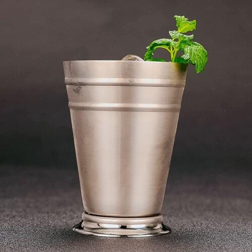 2018 New style Fashion Mint Juli Cup Mug Metal 304 Stainless Steel Cocktail Glass Mojito Mint Julep Cup