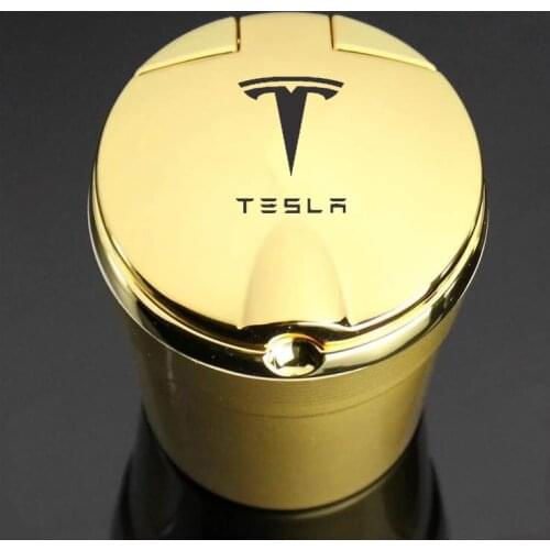Cleansing oil collection cup For Tesla S X Car Ashtray with LED Personality and creativity with logo car ashtray ash collector