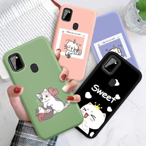 Cartoon Shockproof Phone Cases For Samsung A01 A11 A21 A31 A42 A51 A71 A10 A20 A30 A50 A70 A6 A7 A8 Liquid Silicone Cover Coque