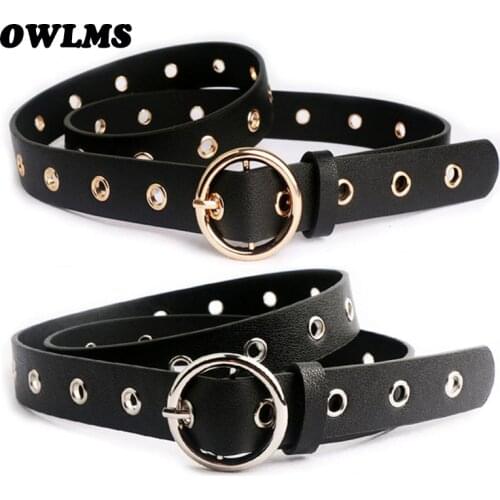 Women Waist Belt black silver Ring Decorated Belts Female Hot Newest Design Fashion Gold Pin Buckle Solid PU Leather Strap belts