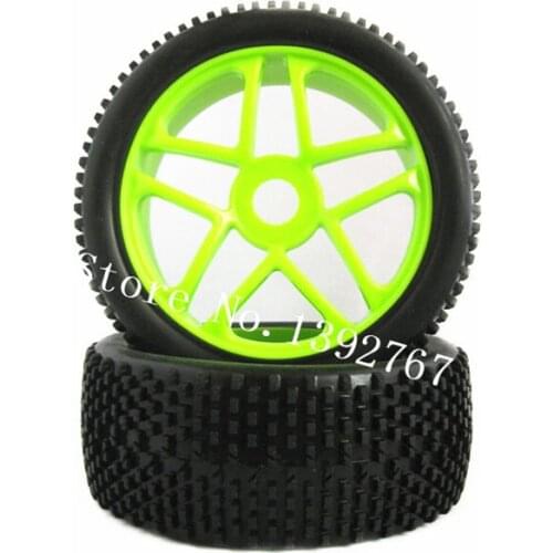 2Pcs Rubber Tires & Wheel Rim Tyres 112mm*43mm Hexagon Adapter 17mm For 1/8 RC Nitro Power Buggy Remote Control Car HSP HPI