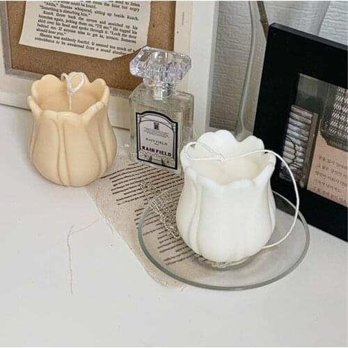 Simple Style Tulip Flowers Silicone Candle Mould for DIY Handmade Aromatherapy Candle Plaster Ornaments Handicrafts Soap Mold