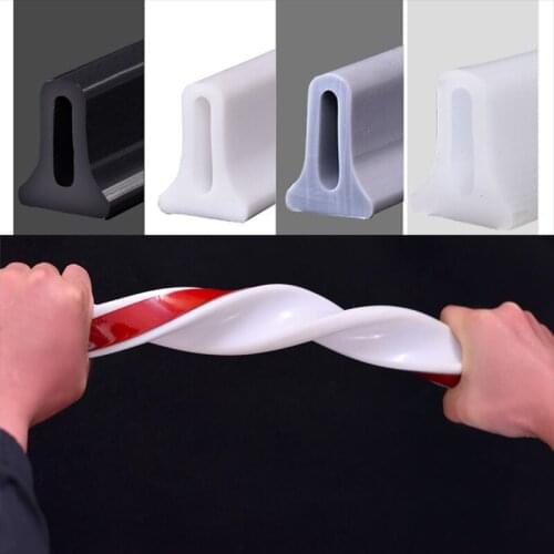 Collapsible Water Retaining Strip Silicone Self Adhesive Easy to Install Dry Wet Separation Water Barrier for Bathroom C1