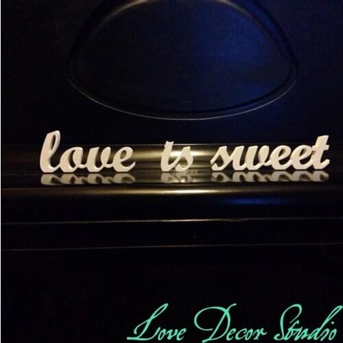 Wedding decoration "LOVE IS SWEET" wooden letters, wood sign for sweetheart table, wedding sign