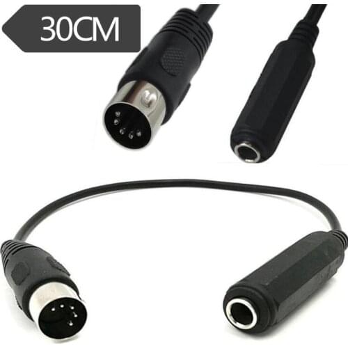 LBSC 1PCS 0.3M Stereo Audio Extension Cable MIDI 5-Pin Din Male to Monoprice 6.35mm 1/4 Inch Female TRS for MIDI keyboard High