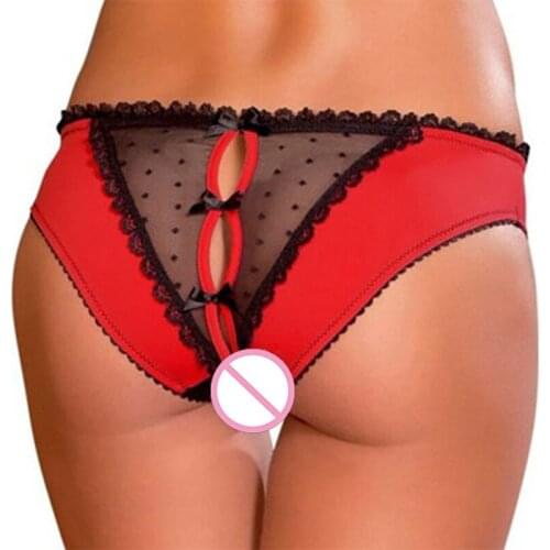 Women Lace Sexy Lingerie Open crotch G String Underwear Femal T-back Thong Sheer Panties Japan Style Hot Transparent Knickers
