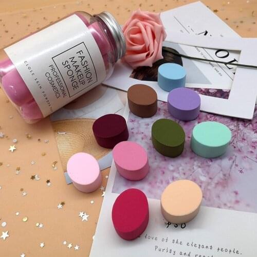 10pcs Round Powder Concealer Cosmetic puff Makeup Foundation Oval Sponge puff Powder Smooth Beauty Cosmetic make up tools Gifts
