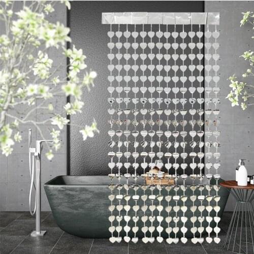 180x100cm Heart Shaped Foil Tassels Curtain Gold Silver Party Backdrop Tinsel Garland for Home Room Wedding Birthday Decoration