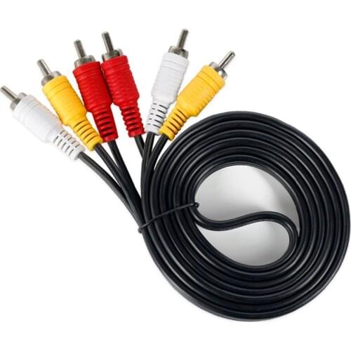 3RCA Male to 3 RCA Male Composite Audio Video AV Cable Plug 3X RCA Retail & Wholesale 1.5M