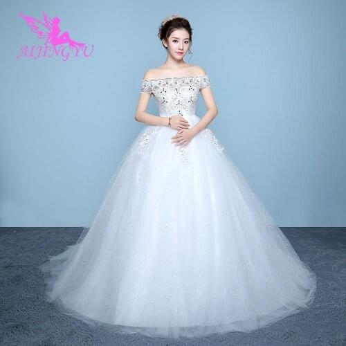 AIJINGYU Short Bride Dress China Western Gowns Plus Size USA Marriage Queen Bridal Women Front Gown Wed To Be Dresses
