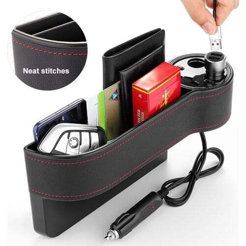 Car Cup Holder Filtter Seat Organizer Holder Multifunctional Auto Seat Gap Storage Box Abs Seat Seam Pockets Trunk Organizer