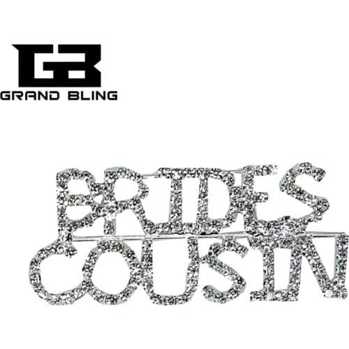 BlingBling Wedding Theme Gift "BRIDES COUSIN" Brooch Pin Jewelry for Brides Relative