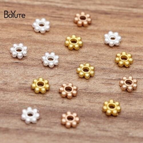 BoYuTe (1000 Pieces/Lot) Metal Alloy 6MM Flower Loose Beads DIY Hand Made Jewelry Findings Components