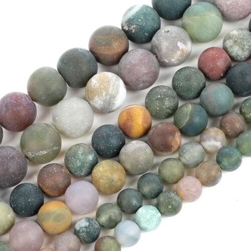 Natural Stone Beads Indian Agate Round Loose Spacer Bead for Jewelry Making Bracelet Necklace DIY Charm Accessorie 4/6/8/10/12MM