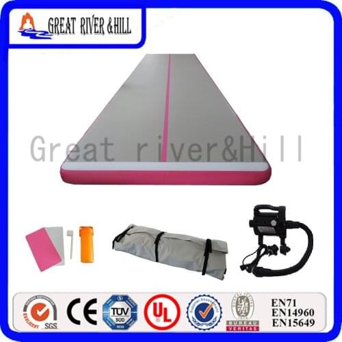 Cheap Gymnastics inflatable air mat outdoor Air Tumbling track floating tumbling track with free pump 7m x 1.65m for sale