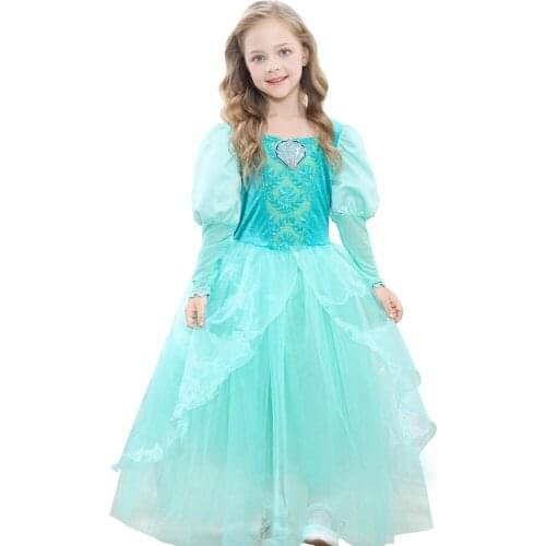 Baby Girl Clothes Ball Gown Children Vestidos Mermaid Cosplay Costume Long Sleeve Autumn Princess Long Dresses 3 10 Years
