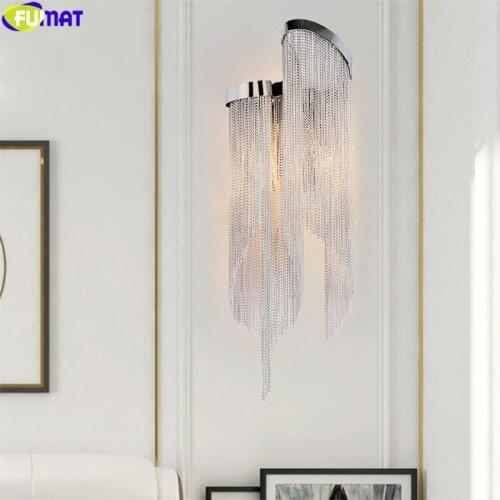 FUMAT Alumimun Gold Silver Fringed Wall Lamp Bed Hallway Backlight Mirror Modern Home Decor LED Light Bar Coffee Hotel Lighting