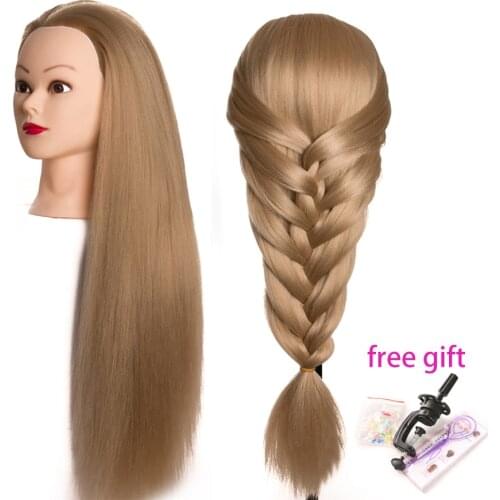 Hairdressing dolls head Female Mannequin Hairdressing Styling Training Head Nice high quality Mannequin Head 65cm thick hair