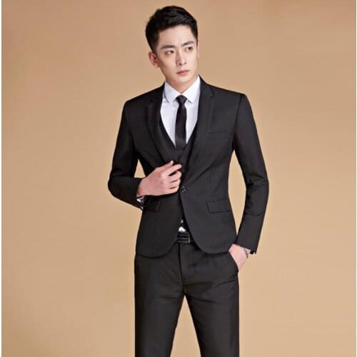 Chorus mariage groom wedding suits for men blazer boys prom suits fashion slim masculino latest coat pant designs stage black