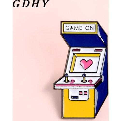 GDHY Game On! Play Game Enamel Pin Retro Arcade Handheld Console Pin Brooches Video Game Lapel Badge Jewelry Gift for Kids