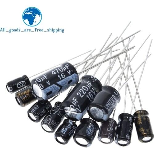 120pcs 1set of 120pcs 12 values 0.22UF-470UF Aluminum electrolytic capacitor assortment kit set pack