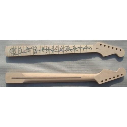 Nice unfinished electric guitar parts Colorful Shell Inlay Strong Guitar Neck