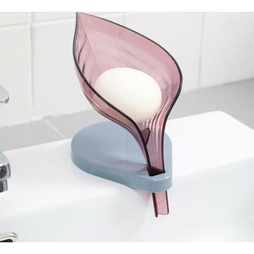 Creative Bathroom Leaf Soap Box Non-slip Drain Soap Holder Multi-function Sink Sponge Soap Tray Bathroom Accessories