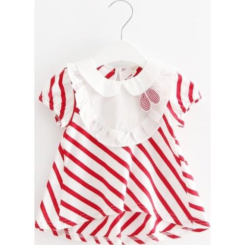 Baby girls summer dress newborn cotton striped baby dresses for bebe girls toddler clothing with toy rabbit