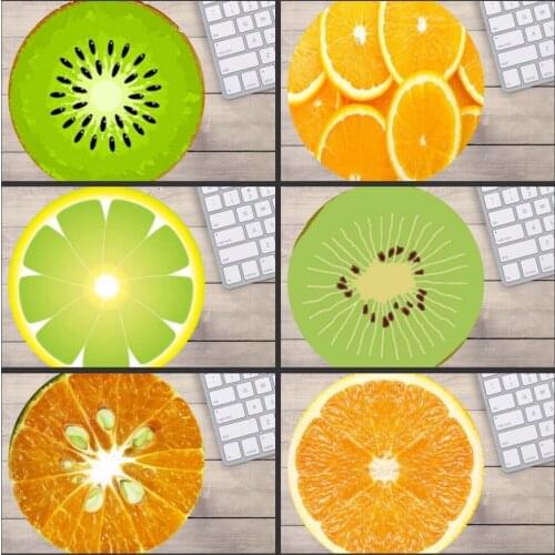 Mairuige Custom The Most Popular Bright Orange Fashion Design Circular Fruit Round Mousepad With Rubber 20cm by Mouse Pads