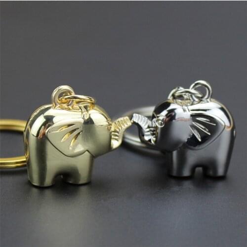 Fashion Lovely Pet Keychain Elephant Keyrings Silver Color Gold Alloy Key Chain Party Souvenir Gifts for Women portachiavi donna