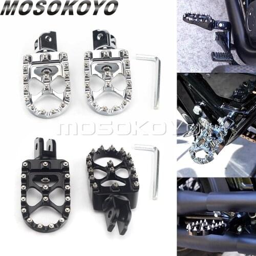 MX Wide Fat Foot Pegs Motorcycle Aluminum Footrest for Harley Softail Standard Low Rider Breakout Sport Glide Fat Boy Street Bob