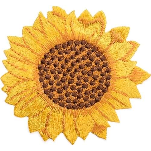 Sunflower Iron on Patches Applique Embroidery Flower Set for Woman Jeans T Shirt Shoes Bags Backpacks Diy Sewing Clothes Badges