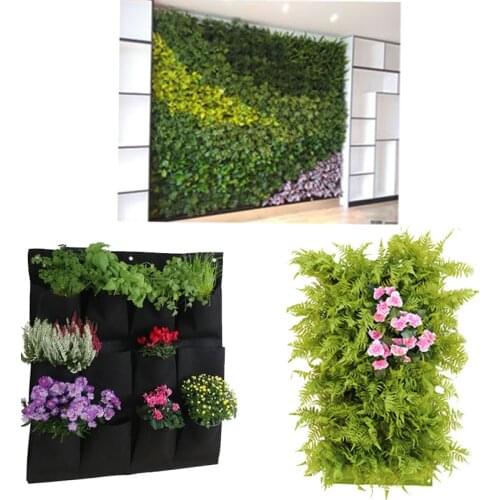 Wall Hanging Planting Bags 3/9/18/49/72 Pockets Green Grow Bag Planter Vertical Garden Vegetable Living Garden Bag Home Supplies