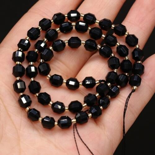 Natural Stone Semi-precious Stone Faceted Beaded Jewellery Production Specifications-specifications 6mm Black Agate