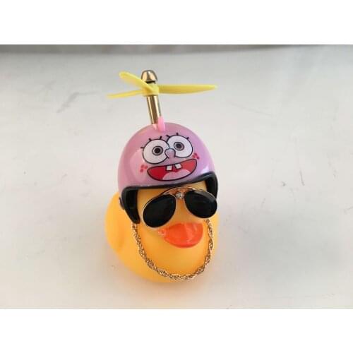 Latest model Motorcycle New cartoon yellow glasses helmet fan silicone duckling motorcycle bicycle bicycle auto parts