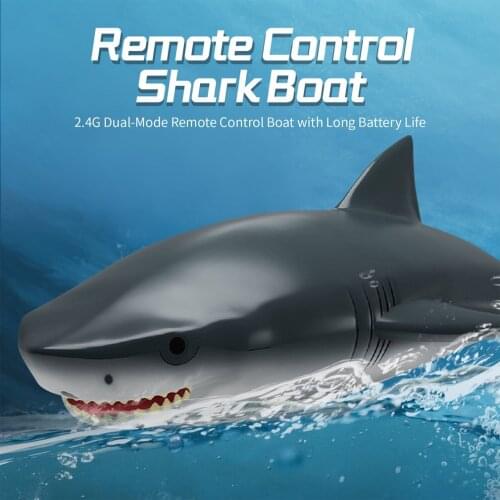 2021 New Electric Shark RC Boat Vehicles Waterproof Swimming Pool Simulation Model Toys High-speed Remote Control Boat
