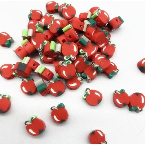 New 30pcs10mm Smiley/Animal/Fruit Beads Polymer Clay Beads Spacer Loose Beads for Jewelry Making DIY Accessories #24