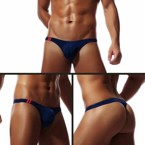 Hirigin Newest trendy low waist casual 2019 Mens Smooth G-strings Lingerie Underwear Briefs Tangas Thongs Underpants M-2XL