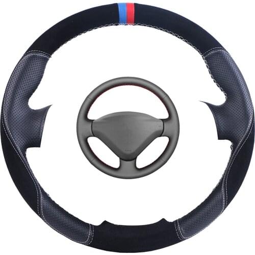 DIY Custom Car Steering Wheel Cover Black For Peugeot 207 Fiat Scudo Expert Partner 2008-2018 Leather Auto Steering Wheel Braid