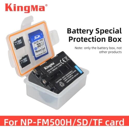 KingMa 10PCS NP-FM500H Battery Plastic Case Battery Holder Storage Box For Sony F717 F828 R1 A99 A99M2 A77M2 A57 A58 A65 A77