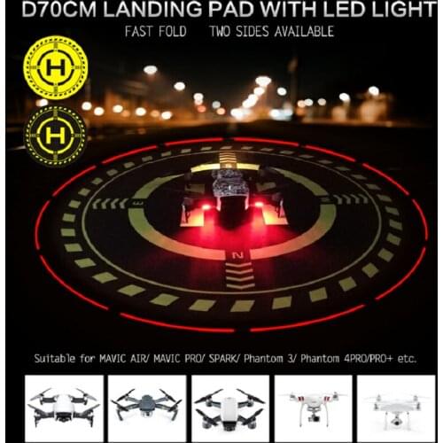 1PC With LED Lighting Foldable Helipad Landing Field D70cm Pad for DJI PFV/MAVIC AIR 2/MINI/AIR/MAVIC 2 PRO/SPARK/PHANTOM V2.0