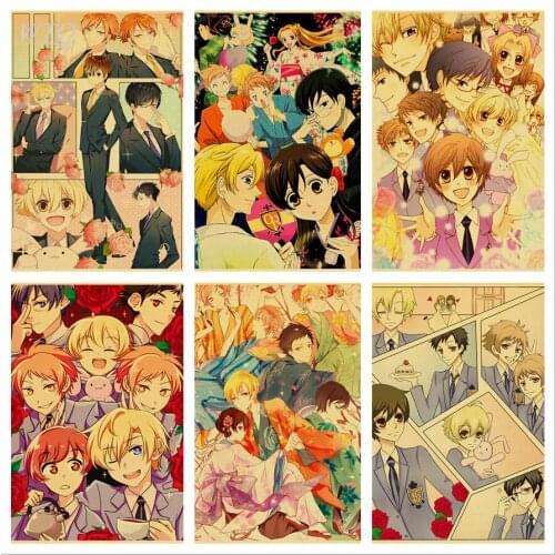 Ouran High School Host Club Anime Posters Retro Poster Canvas Painting Wall Art Picture Home Decor Photos for Childrens Room