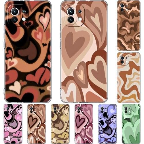 Clear Case for Xiaomi Mi Poco X3 NFC M3 11 10T Lite Phone Soft Cover Note 10 Pro 9T Transparent Celular Capa Purple Heart Swirl