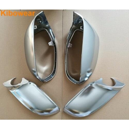 Silver Chrome Side Wing Mirror Covers Fit AUDI A7 S7 RS7 4G 2011-2017 Aluminum Brushed Caps Case Replace Matte