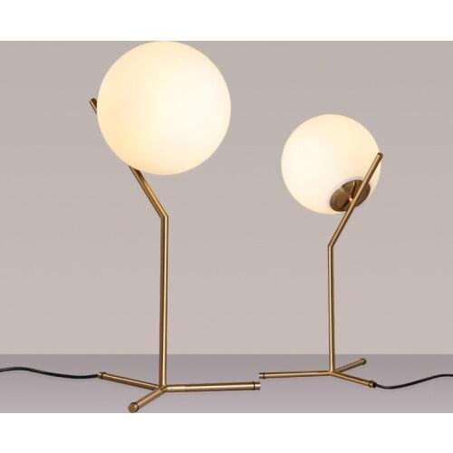 Modern Table Lamp Globe LED Lamp Desk Light Living Room Bedroom Beside With Holder Brass Color New Fixture Table Lighting TA068