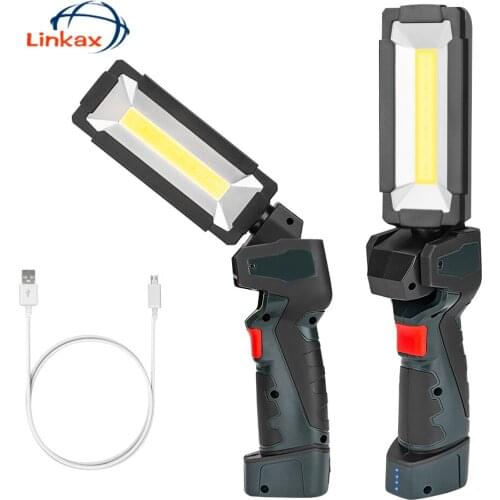 COB Work Flashlight LED Work Light USB Rechargeable Portable 360 Degree Adjust Magnetic Inspection Flashlight for Car Repair