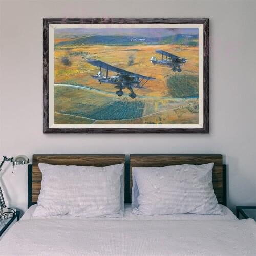 T017 War Plane Flight Operations Retro Classic Painting 20 Custom Silk Poster Home Deco Wall Art Christmas Gift